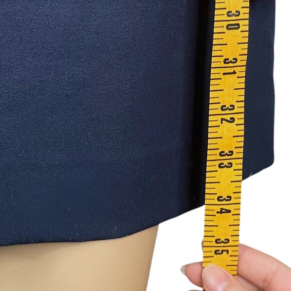 Milly $450 Madison Navy Blue Bow Detail Cold Shoulder A-line Dress SZ 8 - Picture 12 of 12